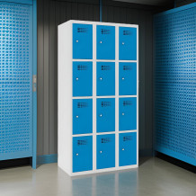 #02 BOXES 12 BLUE - Skříň pro úschovu cenností s 12 přihrádkami, 1800/900/500 mm