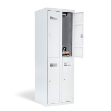 4-dveřová kovová šatní skříň dělená, 1800/600/500 mm