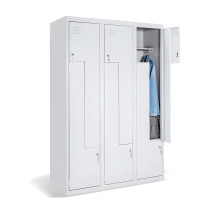 6 dveřová kovová šatní skříň s dveřmi typu Z, 1800/1200/500 mm