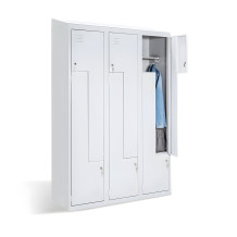 6 dveřová kovová šatní skříň s dveřmi typu Z, 1800/1200/500 mm