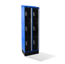 #04 BOXES 6 PLEXI – 6-přihrádková skříň pro úschovu cennost, 2000/600/400 mm