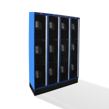 #04 BOXES 12 PLEXI –12-přihrádková skříň pro úschovu cenností, 2000/1200/400 mm