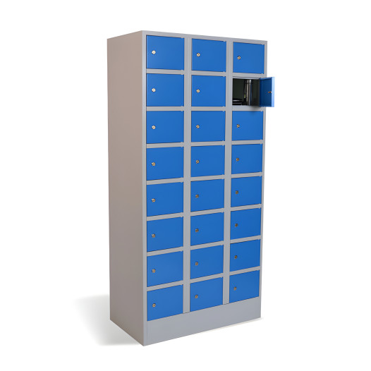 #03 BOXES 24 BLUE – 24-přihrádkový box pro úschovu cenností, 1850/900/500 mm