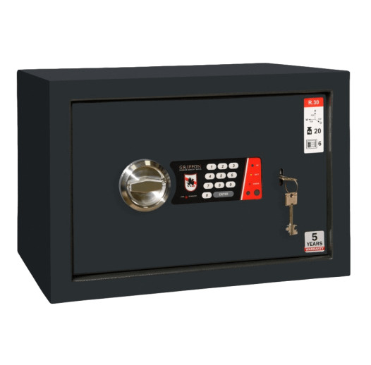 #17 MINISAFE R30 ELECTRO KEY – Bezpečnostní schránka černo-bílá, 430 x 300 x 320 mm