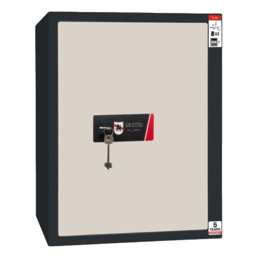 #17 SAFE S50 KEY – Bezpečnostní schránka černo-bílá, 380 x 500 x 365 mm